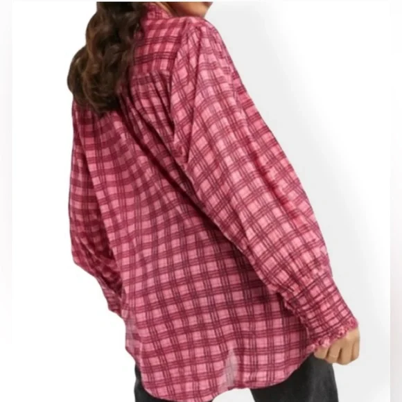 Free People Plaid Miles Tuxedo Shirt - Picture 2 of 10